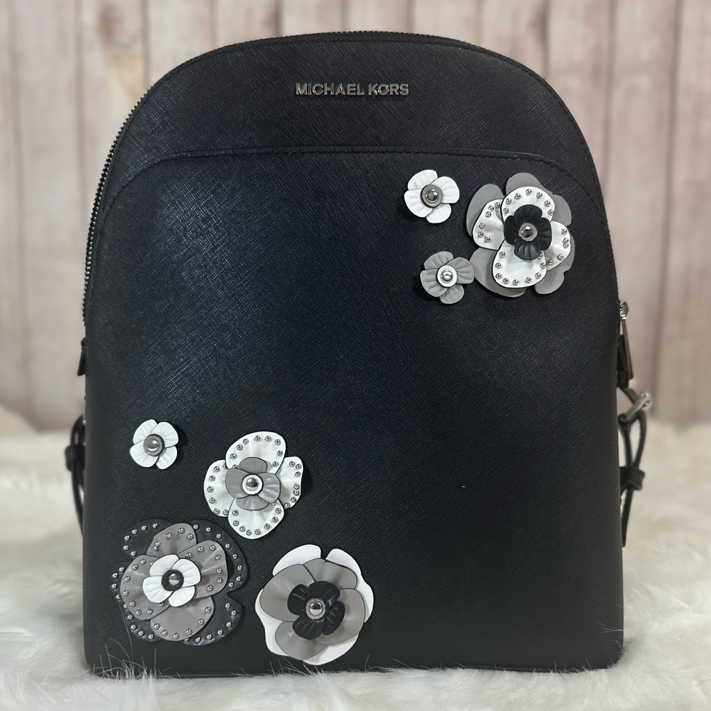 Michael Kors Emmy Floral Appliqu Leather Backpack